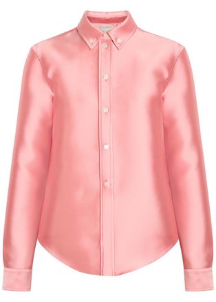 Calvin Klein Sophie Satin Shirt - Pink - 38 (UK6 / XS)