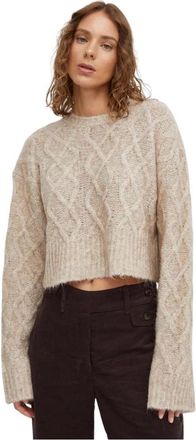 Remain Round-neck Truien - Dames - Ronde hals truien - Beige - L - Truien & Vesten
