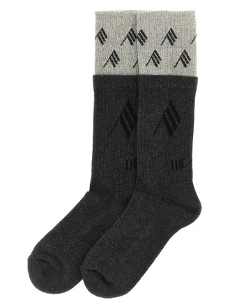The Attico Gray Cotton Socks Clothing