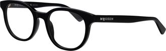 Alexander McQueen AM0567O Black Acetate Eyeglasses - Black