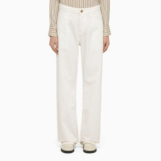Etro Etro Womens White Denim Baggy Jeans - Ivory Cotton - Size 26 (Waist)
