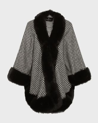 Gorski Cashmere Capelet with Lamb Shearling Trim