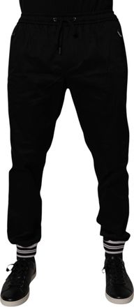 Dolce & Gabbana Mens Black Cotton Stretch Jogger Sweatpants Pants Elastane