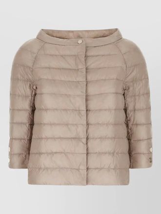Herno nylon down jacket three quarter sleeves quilted