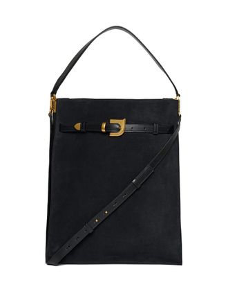 Nanushka maxi Harmonica buckle-detail tote bag - Black