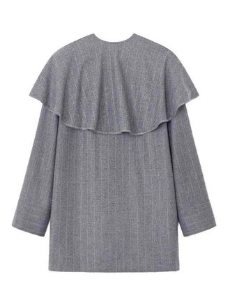 Ganni Brushed Wool Stripe Circle Collar Mini Dress
