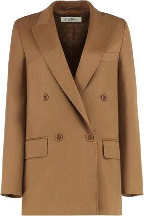 Max Mara Farad Double-breasted Blazer - Dames - Blazers - Bruin - XS - Wol - Jassen