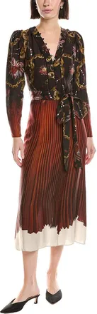 Marchesa Printed Georgette Midi Dress