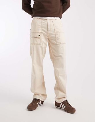 Lee x Crayola - Pantaloni dritti ampi écru in coordinato-Bianco