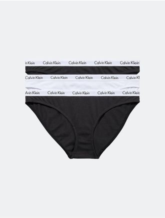 Calvin Klein Womens Carousel Logo Cotton 3-Pack Bikini - Multi - XS