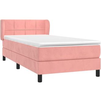 vidaXL Cama Box Spring Con Colch&oacute;n Terciopelo Rosa 90x200 Cm Vidaxl