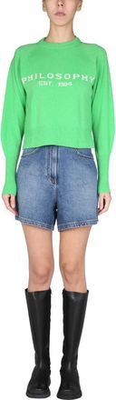 Alberta Ferretti Sweater With Logo Inlay-Donna