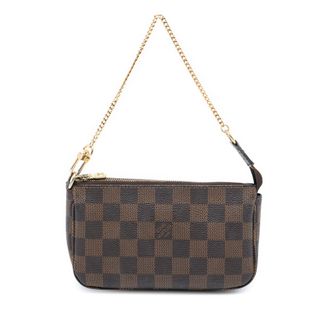 Louis Vuitton Pre-owned Womens Damier Ebene Mini Pochette Accessoires - Dark Brown Textile - One Size