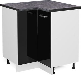 Vicco Armario De Esquina R-line, Negro Brillo Intenso, 75.6 Cm, Et Antracita