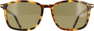 Serengeti Eyewear Rectangle Mens Shiny Classic Havana Mineral Polarized 555nm Lenwood - Brown - One Size