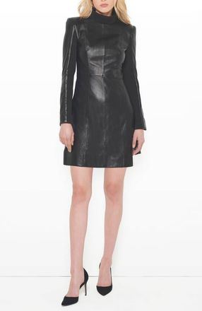 AS by DF The Lbd Upcycled Leather Dress in Black at Nordstrom, Size Xx-Large