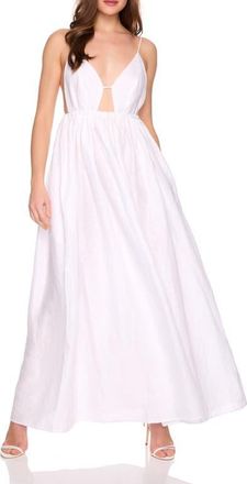Susana Monaco Empire Waist Sleeveless Linen Maxi Dress in Sugar at Nordstrom, Size X-Large
