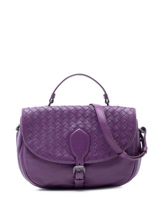 Bottega Veneta 2012-2025 Leather Intrecciato Double Sided Flap satchel - Purple