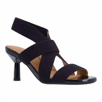 L'Amour Des Pieds Womens Lunette Heels In Black Elastic/ Patent