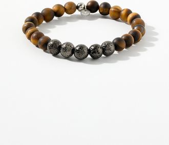 Tateossian Mens Tigers eye beads bracelet