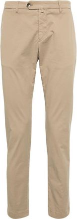 BRIGLIA 1949 low-rise stretch-cotton tapered chinos - men - Cotton/Cotton/Elastane - 56 - Brown