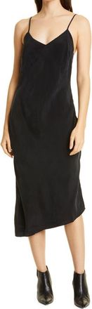 AG - Adriano Goldschmied Asymmetric Midi Slipdress in True Black at Nordstrom Rack, Size X-Small