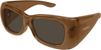 Saint Laurent Square Full-Rim Sunglasses - Brown
