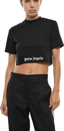Palm Angels Black Logo Crew Neck T-Shirt