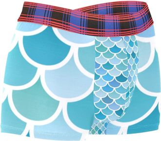 Generic Mens Boxer Briefs Stretch Comfortable Breathable No Ride Up Underwear Blue Mermaid Scale Sea Pattern