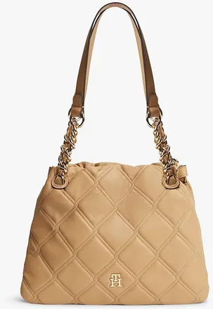 Tommy Hilfiger Womens Quilted Mini Tote Bag - Classic Khaki