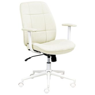 Beliani Beliani - Silla De Oficina Moderna Tradicional Giratoria Ajustable Con Reposabrazos Beige Carlton