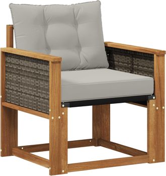vidaXL Outdoor Middle Sofa Madera Maciza De Acacia Y Textileno Vidaxl