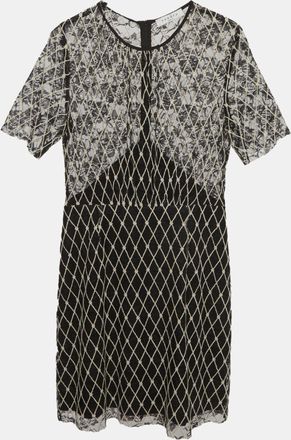 Sandro Black Embroidered Tulle Mini Dress