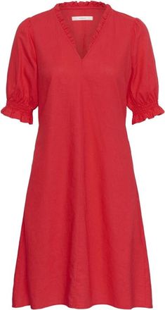 Inwear Rigitta Dress - Dames - Korte kleedjes - Rood - 2XL - Linnen - Kleedjes