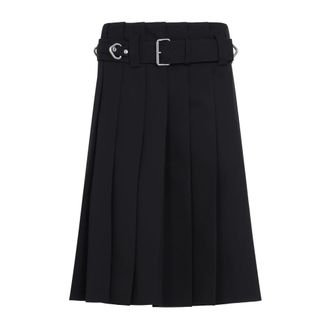 Prada Blue Skirt Elegant Fashion Collection - female - Prada - Midi Skirts - Blue - M - Skirts