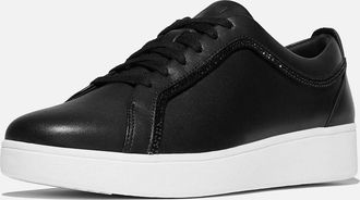 FitFlop Womens Fitflop Rally Leather Womens Black Trainers