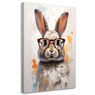 Feeby Impresi&oacute;n De Imagen, Conejo Con Gafas En Beige, 70x100