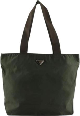 Prada Pre-owned Vintage Tote Bag - Dames - Vintage Shopper - Groen - ONE Size - Nylon - Vintage
