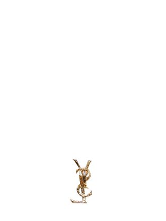 Saint Laurent Womens Single Earring Cassandre Gold Brass Earrings