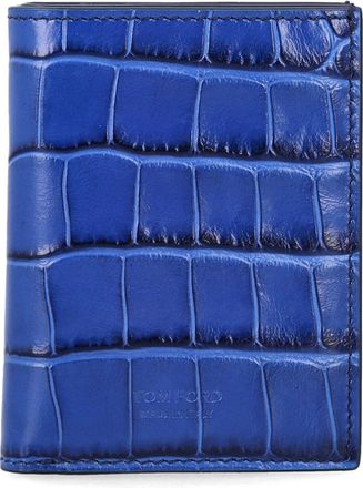 Tom Ford Crocodile-Embossed Folded Leather Card Holder