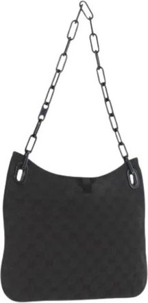 Gucci Pre-owned Shoulder Bags, female, Black, Size: ONE SIZE Pre-owned Vintage GG Canvas Shoulder Bag