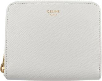 Celine Pre-owned Wallets, male, Gray, Size: ONE SIZE Pre-owned Small Zip Wallet Essential Leather Wallet