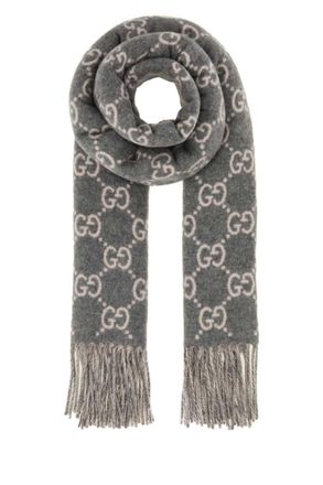 Gucci Grey GG Logo Scarf