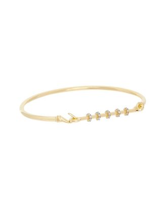 Meshmerise Bar 0.20 Ct. Tw. Diamond 18K Over Silver Bangle Bracelet