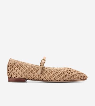 Cole Haan Womens Harlan Mary Jane Ballet Flats - Beige Size 10.5