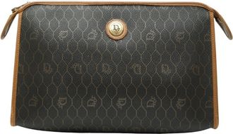 Dior Black Brown Pvc Leather Clutch Bag (Pre-Owned)