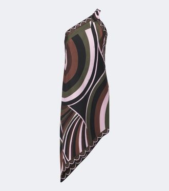 Pucci Iride one-shoulder silk twill midi dress