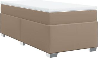 vidaXL Vidaxl - Cama Box Spring Con Colch&oacute;n Cuero Sint&eacute;tico Capuchino 100x200cm