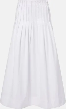 R&oacute;he Pleated cotton poplin midi skirt