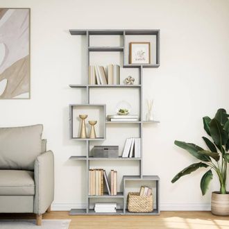 Berkfield Home Classic Book Cabinet Grey Sonoma 92x29x188 cm Engineered Wood | Size: 92 x 29 x 188 cm